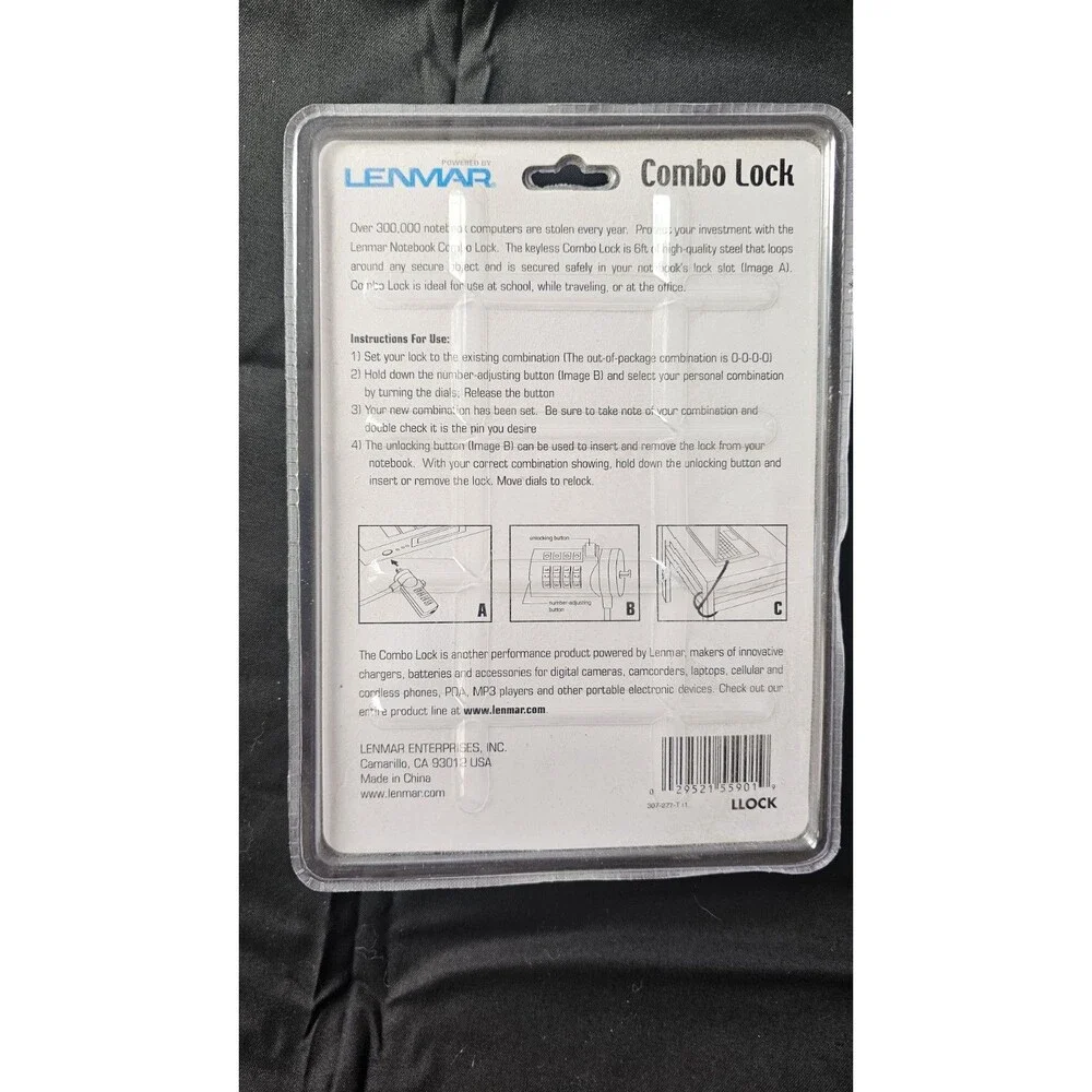 LEMAR 6' Foot Anti-Theft Cable Combo Lock for Notebook Computers New!